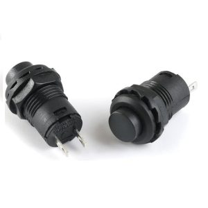 Önzáró/pillanatnyi nyomógombos kapcsoló, KI-BE, fekete