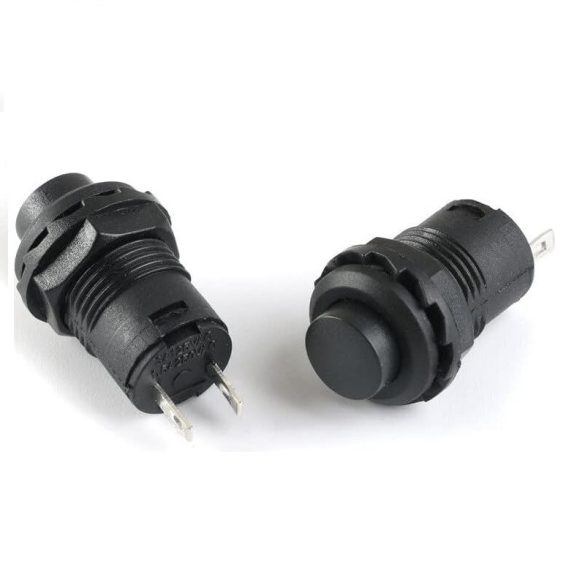 Önzáró/pillanatnyi nyomógombos kapcsoló, KI-BE, fekete