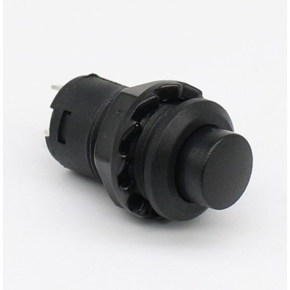 Önzáró/pillanatnyi nyomógombos kapcsoló, KI-BE, fekete