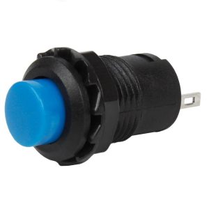 Önzáró/pillanatnyi nyomógombos kapcsoló, KI-BE, kék