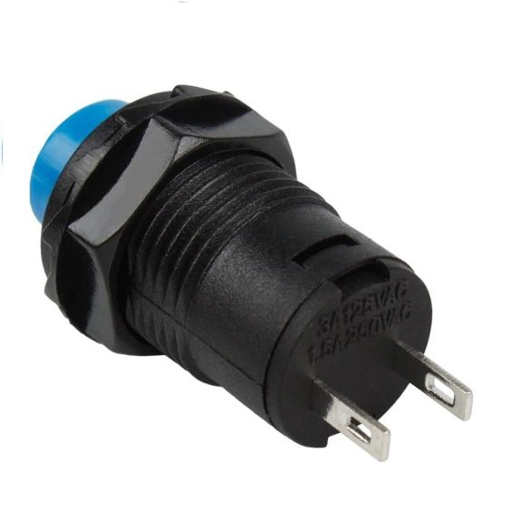 Önzáró/pillanatnyi nyomógombos kapcsoló, KI-BE, kék