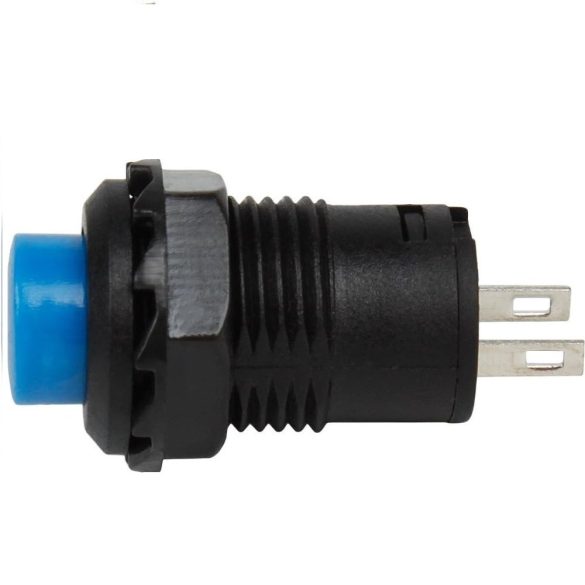 Önzáró/pillanatnyi nyomógombos kapcsoló, KI-BE, kék