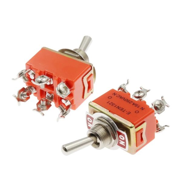 E-TEN1321 billenőkapcsoló, 6 tűs BE-BE tápkapcsoló