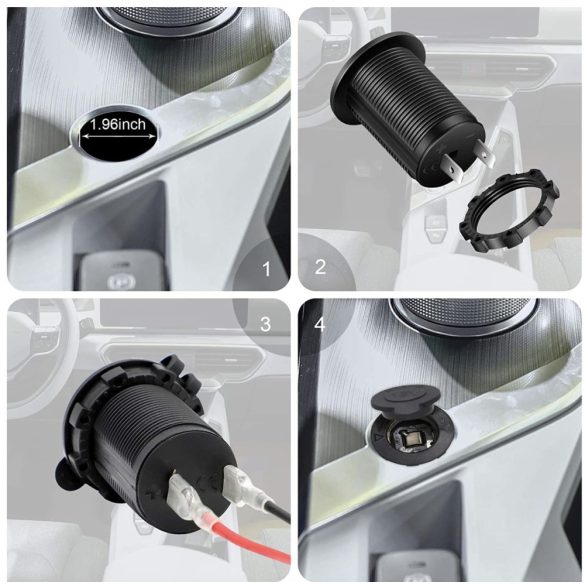 Vízálló szivargyújtó aljzat, 12V