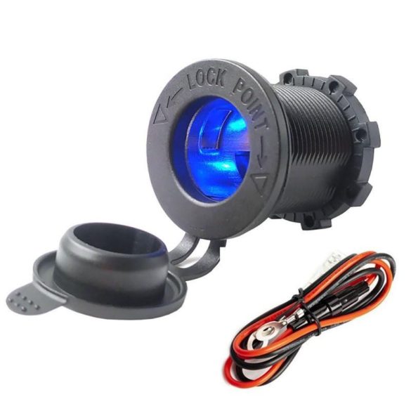 12V vízálló autó szivargyújtó aljzat kábel