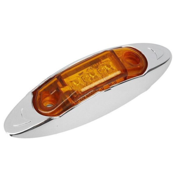 Oldalsó jelzőfény lámpa, borostyánsárga, 3 LED-es, 12 V 24 V