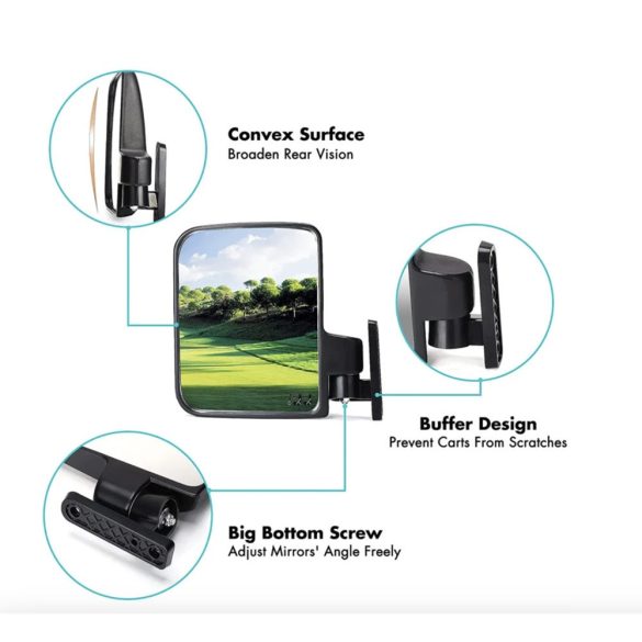 Golfkocsi oldaltükör, 2db-os, univerzális