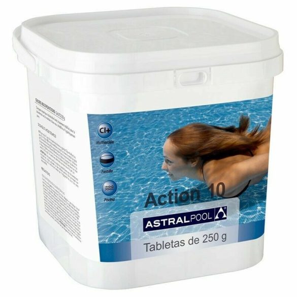 Astralpool Action 10 fertőtlenítő tabletta (többfunkciós tabletta pH csökkentővel) - 5kg