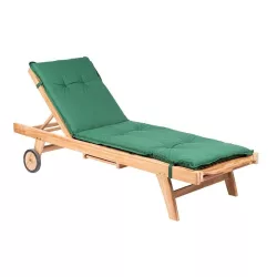   Napozóágy párna, Verde, zöld, 119 x 60 x 6 / 71 x 60 x 6 cm, 52% poliészter / 48% pamut, rögzítőpánttal, kötözőkkel rögzíthető