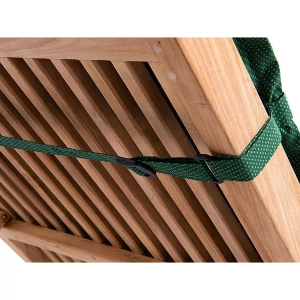 Napozóágy párna, Verde, zöld, 119 x 60 x 6 / 71 x 60 x 6 cm, 52% poliészter / 48% pamut, rögzítőpánttal, kötözőkkel rögzíthető