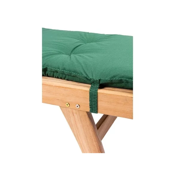 Napozóágy párna, Verde, zöld, 119 x 60 x 6 / 71 x 60 x 6 cm, 52% poliészter / 48% pamut, rögzítőpánttal, kötözőkkel rögzíthető