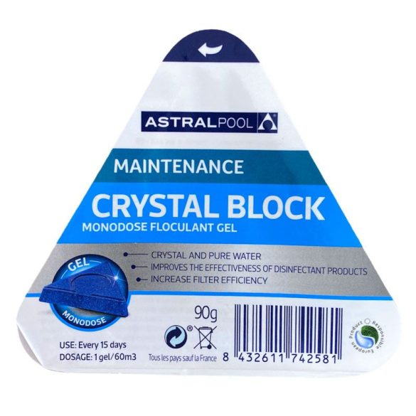 Astralpool Crystal Block (Pool Gel) gél állagú pelyhesítő szkimmerbe