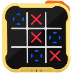   Tic Tac Toe hordozható elektronikus utazó társas és stratégiai XO játék, sárga, WOOZE