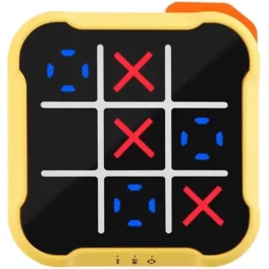 Tic Tac Toe hordozható elektronikus utazó társas és stratégiai XO játék, sárga, WOOZE
