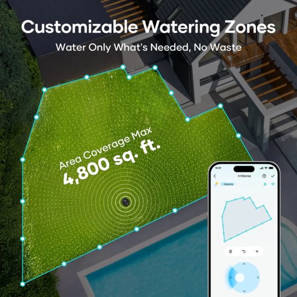 Aiper IrriSense robot gyeplocsoló, 222-445m2, locsolási távolság: 12m, kábel távolság: 10m, vízállóság: IPX6