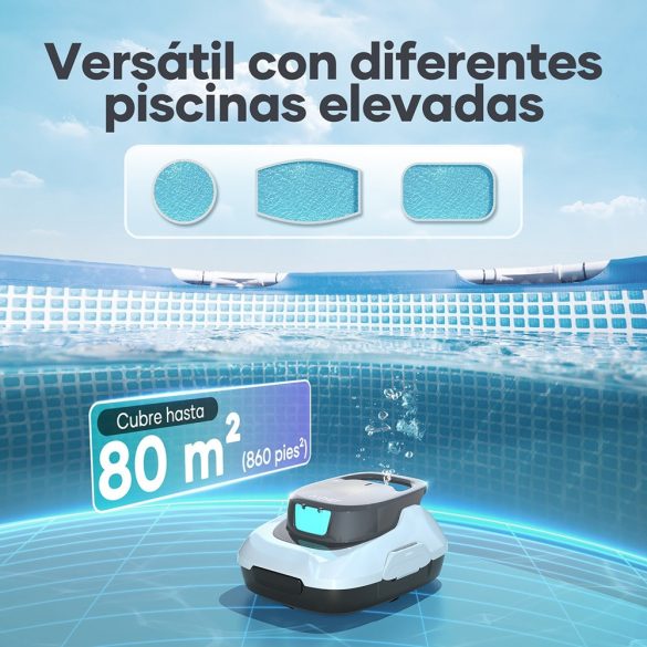 Aiper Scuba 800 SE Elite White akkumulátoros medencetisztító robot, fehér, 80 m2, szűrőkosár: 2 l
