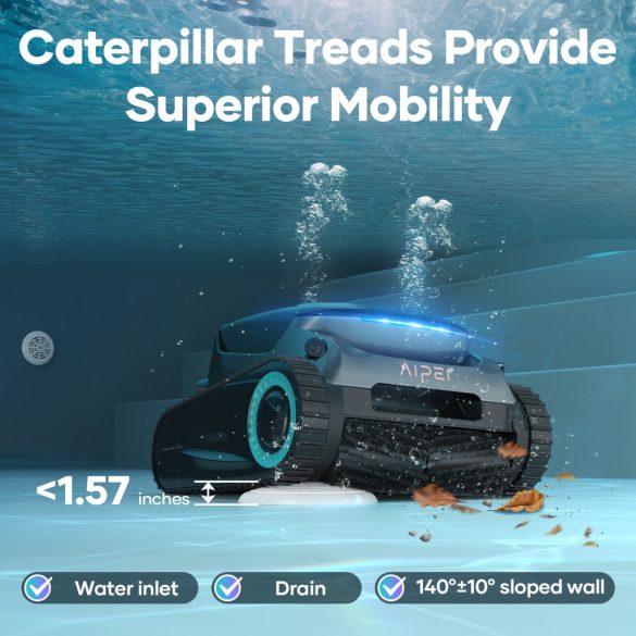 Aiper Scuba S1 Pro akkumulátoros medencetisztító robot, 200 m2, 420 l/perc, szűrőkosár: 5 l