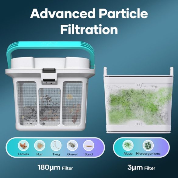 Aiper Scuba S1 Pro akkumulátoros medencetisztító robot, 200 m2, 420 l/perc, szűrőkosár: 5 l