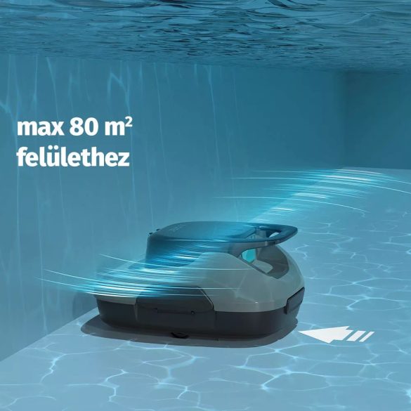 Aiper Scuba SE akkumulátoros medencetisztító robot, 80 m2, 75 l/perc, szűrőkosár: 2 l