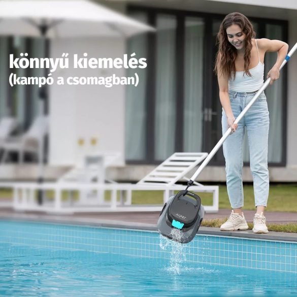 Aiper Scuba SE akkumulátoros medencetisztító robot, 80 m2, 75 l/perc, szűrőkosár: 2 l