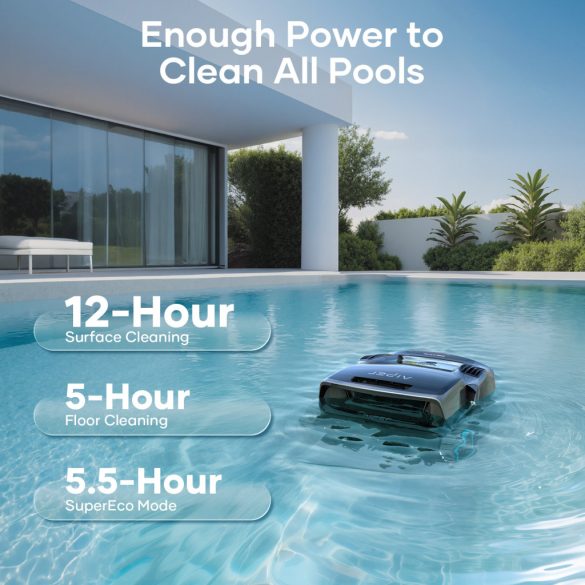 Aiper Scuba X1 Pro Max akkumulátoros medencetisztító robot, 300 m2, 533 l/perc, szűrőkosár: 5 l