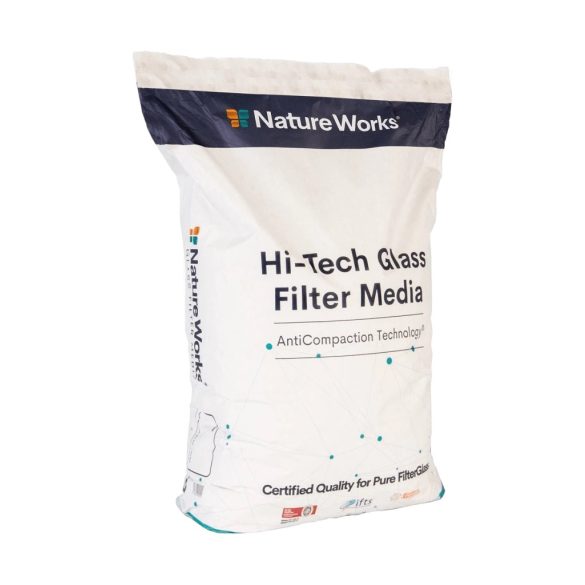 Üveg szűrőtöltet, Nature Works Stage-1, 0,6–1,2 mm, medencéhez, újrahasznosított üveg, 20 kg