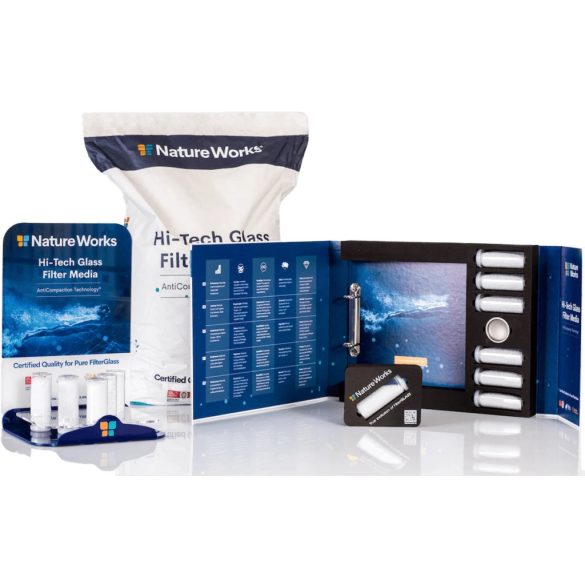 Üveg szűrőtöltet, Nature Works Stage-1, 0,6–1,2 mm, medencéhez, újrahasznosított üveg, 20 kg
