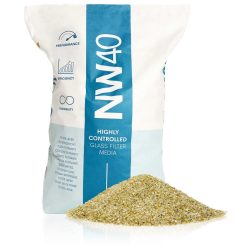   Üveg szűrőtöltet, Nature Works NW40, 0,6–1,2 mm, újrahasznosított zöld üveg, antibakteriális, biofilmmentes, medence szűrőkhöz