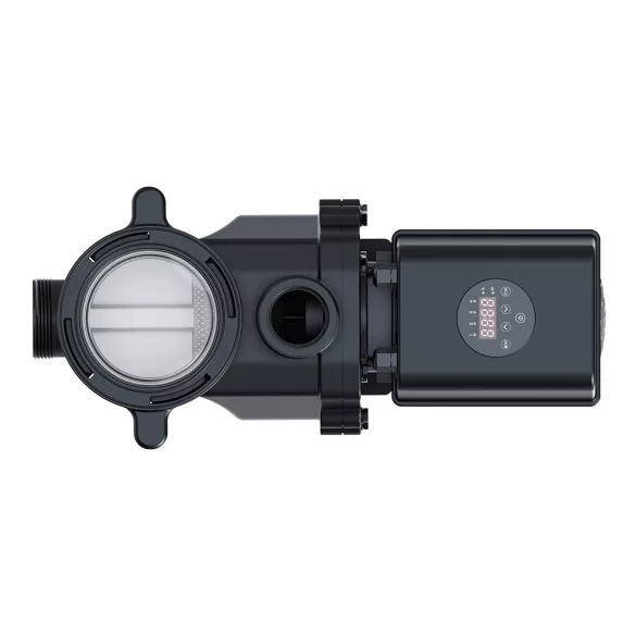 Inverteres medence szivattyú, Aquagem InverEco DE19, digitális vezérlés, 30–100% teljesítményszabályzás, 4 programozható időzítés, érintőkijelző, visszamosás funkció, 0,8 kW, 23,5 m3/h