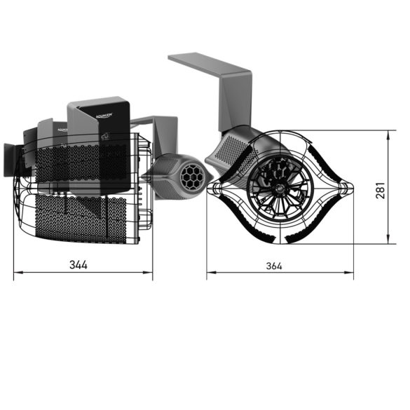 Ellenáramoltató, Fairland Surfing SwimJet M120, 344 × 364 × 281 mm, szürke, inverteres PMSM motorral, érintőképernyős vezérléssel, 0.5 kW