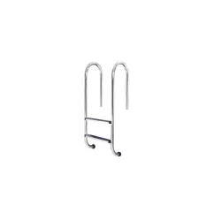   Medence létra, AISI316, kis ívű, 2 fokos, ezüst, rozsdamentes acél, csúszásmentes, ergonomikus (AS-110012)