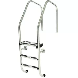 Medence létra, AISI304, extra nagy ívű, 4 fokos, ezüst, rozsdamentes acél, csúszásmentes, ergonomikus (AS-113014)