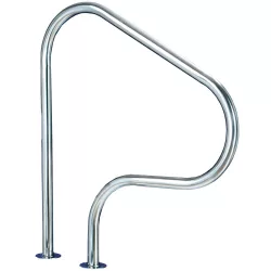   Medence korlát, AISI316L, FX-04, 836 x 805 mm, ezüst, rozsdamentes acél, polírozott, karimás rögzítés, 1 db/csomag