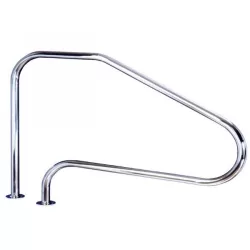   Medence korlát, AISI316L, FX-01, 911 x 1255 mm, ezüst, rozsdamentes acél, polírozott, karimás rögzítés, 1 db/csomag