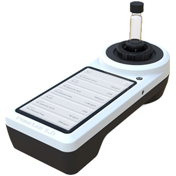 PrimeLab 2.0 Multitest photometer digitális vízelemző magán, közületi medencékhez, Starter Kit