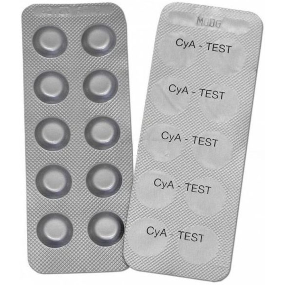 Pótreagens indikátor Cya-Test tabletta, cianursav méréshez, 5 levél / csomag