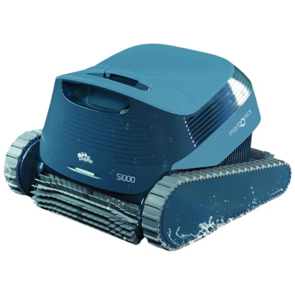 Medencetisztító robot, Dolphin S1000, teljes medencetisztítás (padló, fal, vízvonal, lépcső és napozóterasz tisztítás), PowerStream navigáció, dual aktív kefék, 2,5 óra ciklusidő, finom szűrőkosár