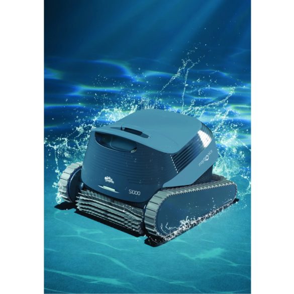 Medencetisztító robot, Dolphin S1000, teljes medencetisztítás (padló, fal, vízvonal, lépcső és napozóterasz tisztítás), PowerStream navigáció, dual aktív kefék, 2,5 óra ciklusidő, finom szűrőkosár