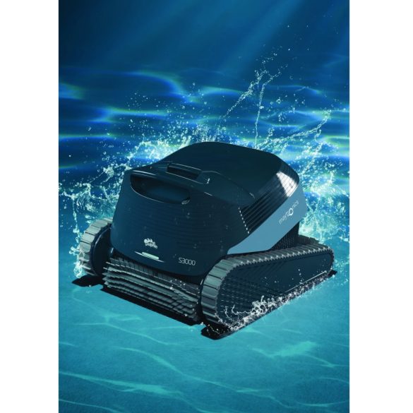 Medencetisztító robot, Dolphin S3000, teljes medencetisztítás (padló, fal, vízvonal, lépcső és napozóterasz tisztítás), PowerStream navigáció, kábelcsavarodás-gátló, applikáció vezérlés, Caddy tartozékkal