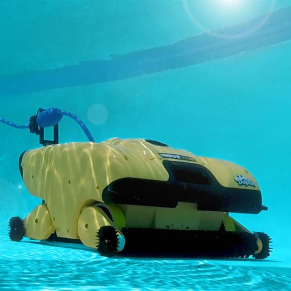 Medencetisztító robot, Dolphin Wave 200XL, padlótisztítás, MMI vezérlés, spirális háromrétegű szűrőrendszer, 1–8 órás ciklusidő, nagy teljesítményű közületi kivitel, Caddy tartozékkal