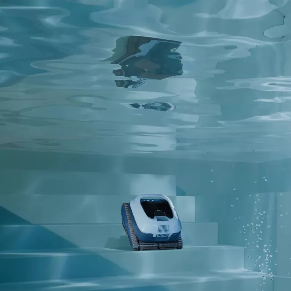Medencetisztító robot, Dolphin EON 100, teljes medencetisztítás (padló, fal, vízvonal és lépcső tisztítás), SmartMap navigáció, UltraRun mód, applikáció vezérlés csomagolás sérült
