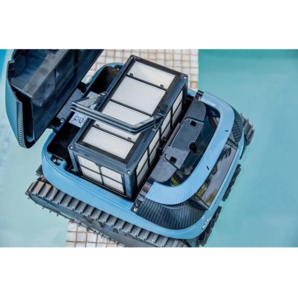 Medencetisztító robot, Dolphin EON 120, teljes medencetisztítás (padló, fal, vízvonal és lépcső tisztítás), SmartMap navigáció, UltraRun mód, DebrisLock szűrőrendszer, applikáció vezérlés