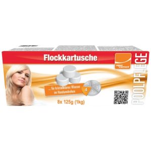 Pelyhesítő tabletta, Aquacorrect Superflock, 8 x 125 g, fehér, tasakos, homokszűrőhöz, medence víztisztító