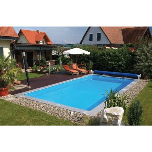 Medence szett, Porocell Pro, 4,0 x 8,0 x 1,5 m, kék, EPS30 falazóelemes, hőszigetelt, komplett szett