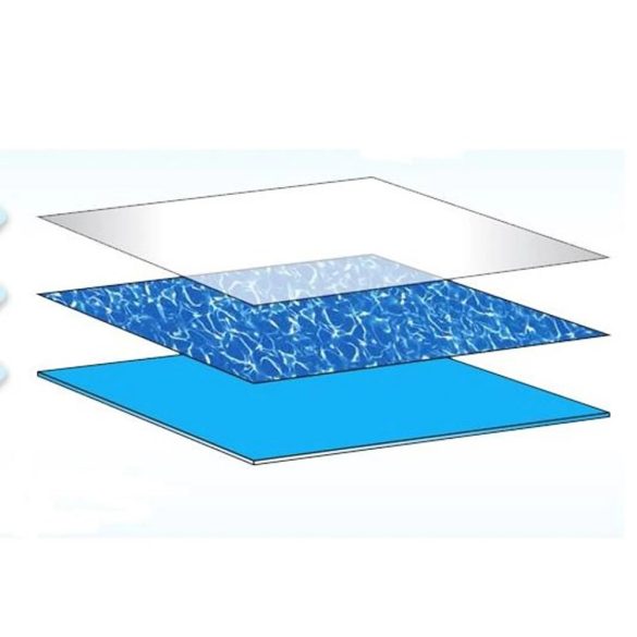Medence belső fólia, Azuro Swirl, kék, 3,6 x 0,9 m, UV álló, 0,25 mm, kör alakú fémpalástos medencéhez