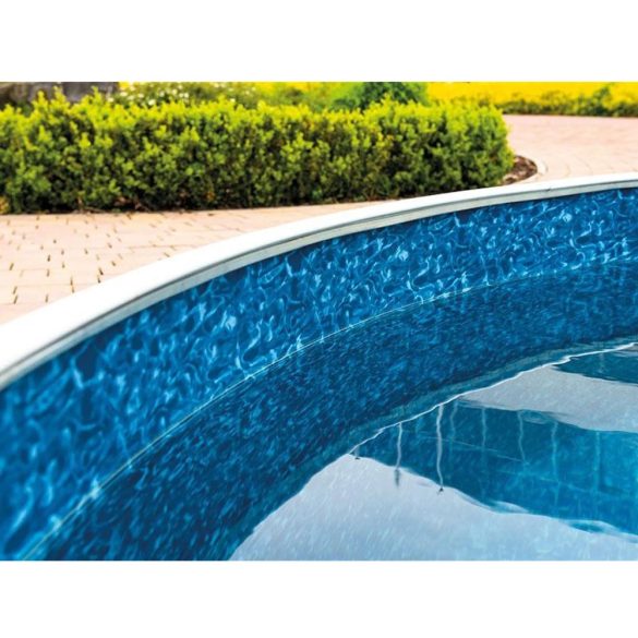 Medence belső fólia, Azuro Swirl, kék, 3,6 x 0,9 m, UV álló, 0,25 mm, kör alakú fémpalástos medencéhez