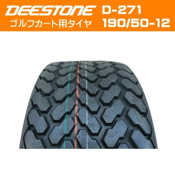 Golfkocsi gumiabroncs, Deestone D-271, 190/50-12 4PR, fekete, tömlő nélküli kivitel, megerősített felépítés