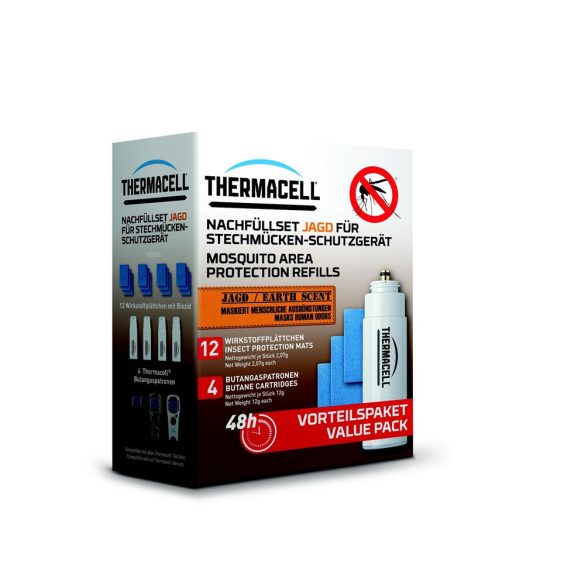 ThermaCell utántöltő csomag 4 palack és 12 lapka - 48 órás - vadász - avar illat