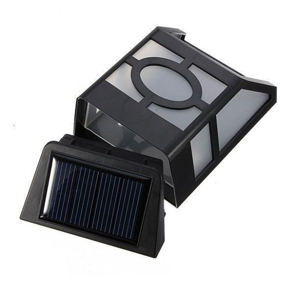 Kültéri fekete solár lámpa, 11,5 x 9 x 5 cm, műanyag