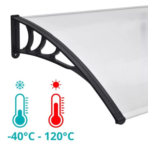 Műanyag előtető több méretben és színben-120x90 cm-fekete